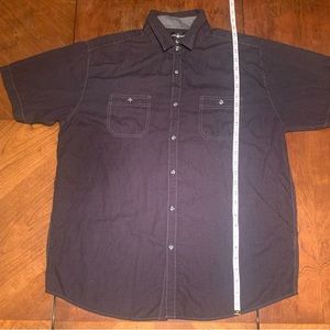 Men’s Black Beverly Hills Polo Club Button Up Short Sleeve Shirt (Size: L)